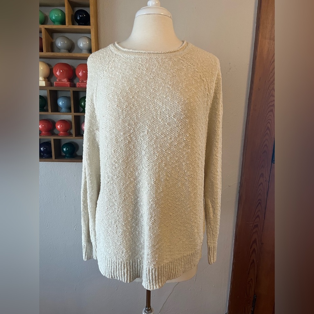 LL Bean Nubby Cream Sweater